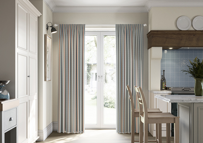 Emily Bond Cornish Stripe, Blue Multi - Made to Measure Curtains - Image 3